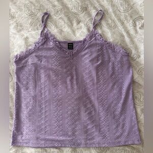 SHEIN Lavender Eyelet Lace-Trim Cami